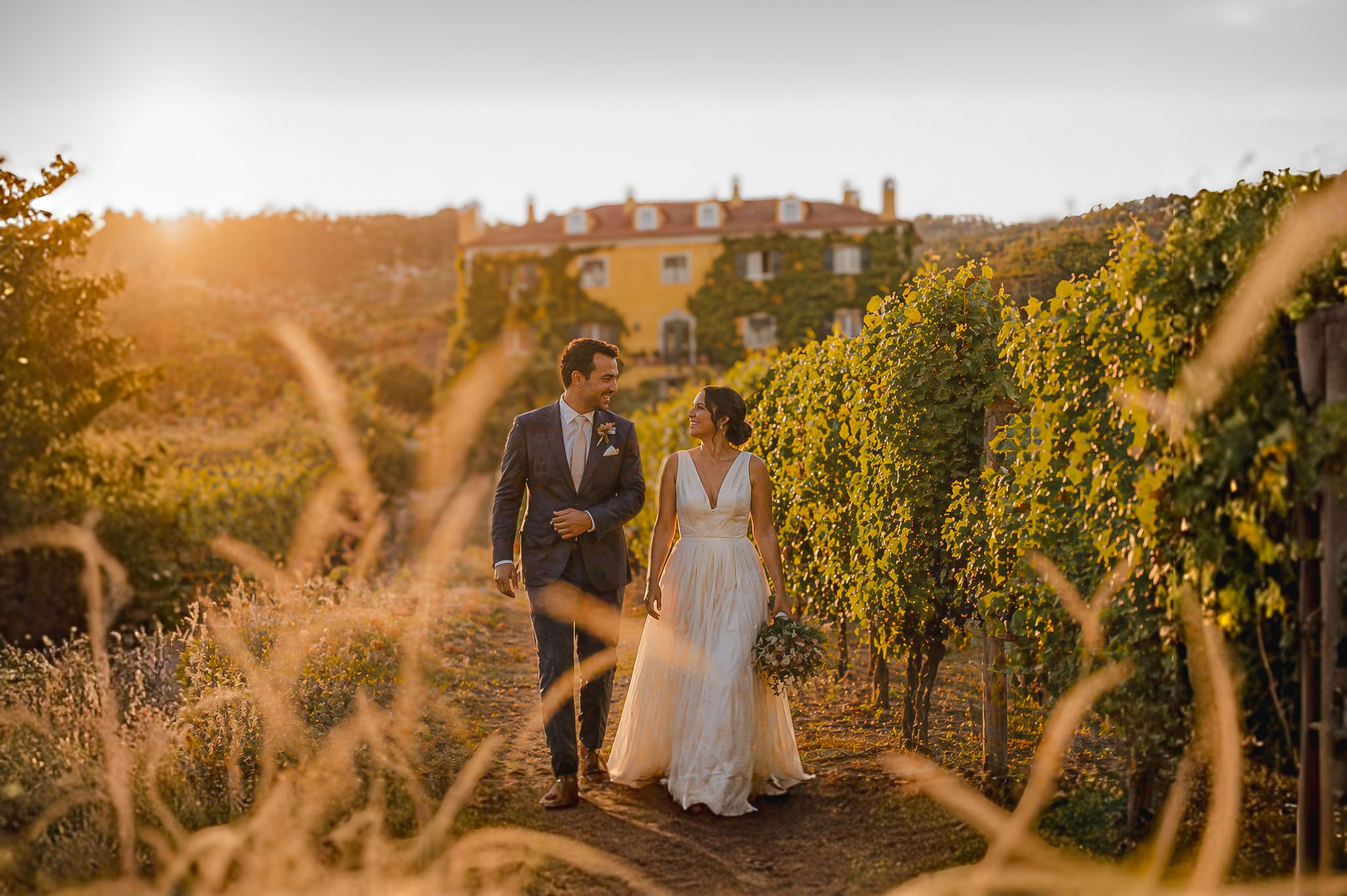 Fotografia tirada por Miguel d’Avilla de noivos na Quinta de Sant'Ana