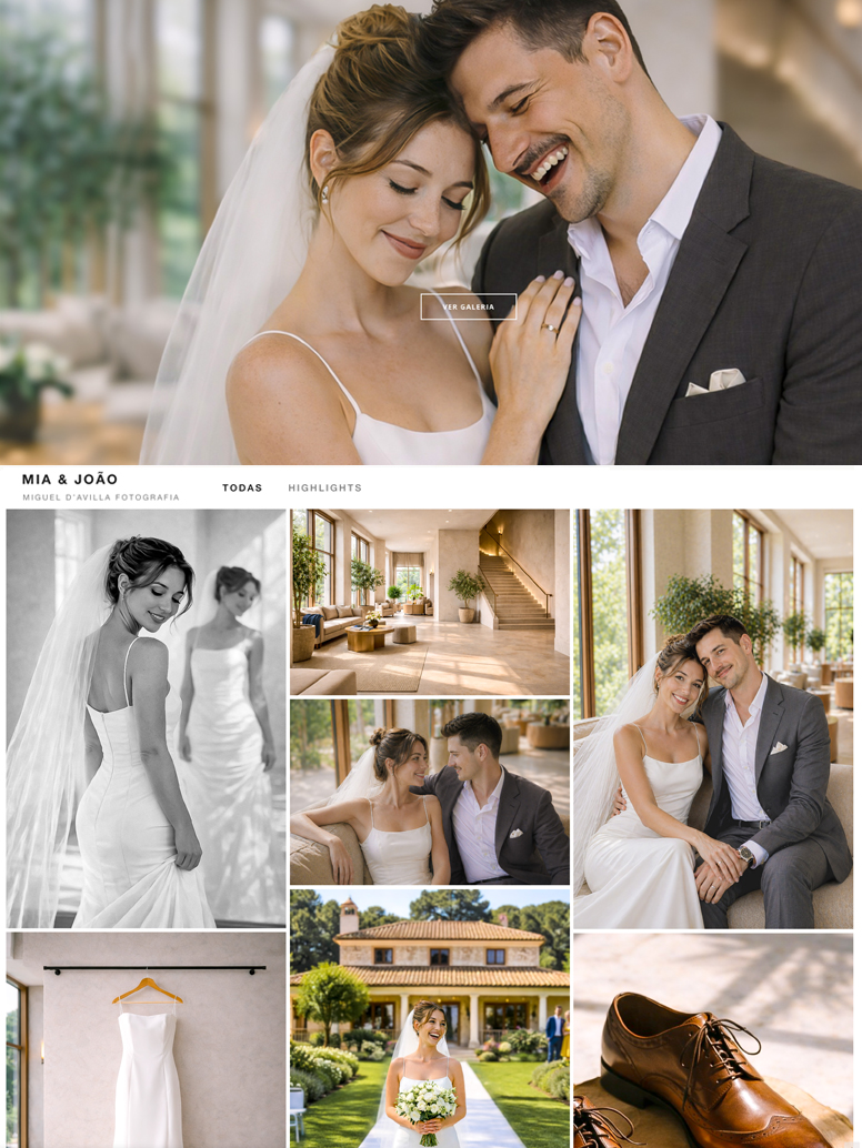 Retrato romântico de noivos abraçados com luz natural suave — Fotografia de casamento no Porto por Miguel d’Avilla.